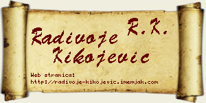 Radivoje Kikojević vizit kartica